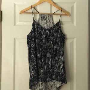 Black and white reversible blouse